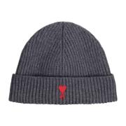 Ami Paris Logo Ull Beanie Gray, Unisex