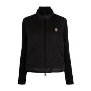 Moncler Dam Hybrid Zip Top i Svart Black, Dam