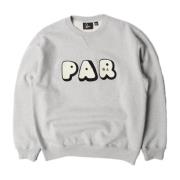 by Parra Chenille Broderad Crew Neck Sweatshirt Gray, Herr