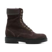 Santoni Brun Mocka Dragkedjeboots Brown, Dam