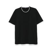 Brioni Logo-broderad Crew Neck T-shirt Black, Herr