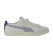 PUMA Vita Läder Låg-Top Basket Sneakers White, Herr