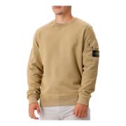 Stone Island Brun Fleece Sweatshirt Med Fickor Brown, Herr