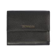 Trussardi Läderplånbok med tryckknappstängning Black, Dam