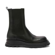 Jil Sander Läder Chelsea Boots med Vibram-yttersula Black, Herr