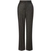 Alberta Ferretti Skräddarsydd Pinstripe Regular Byxor Gray, Dam