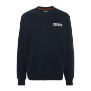 Ermenegildo Zegna Stilig Sweatshirt för Män Blue, Herr