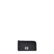 Baldinini Wallet in black quilted leather leather Black, Dam