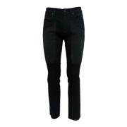 Jeckerson Slim Fit Alcantara Patch Jeans Black, Herr