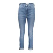 Calvin Klein Blå Skinny Jeans med Tvättad Effekt Blue, Dam