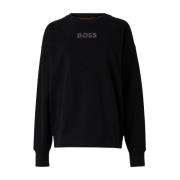 Hugo Boss Dam Stone Badge Tröja Black, Dam