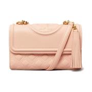 Tory Burch Diamantquiltad läder axelväska Pink, Dam