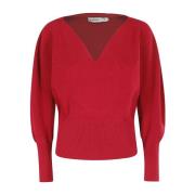 Simkhai Mysig Stickad Pullover Sweater Red, Dam