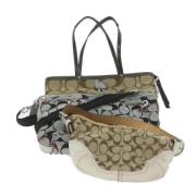 Coach Pre-owned Pre-owned Canvas axelremsvskor Brown, Dam