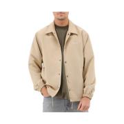 Olaf Hussein Beige Coach Jacka Snygg Overshirt Beige, Herr