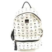 MCM Pre-owned Pre-owned Canvas ryggsckar White, Dam