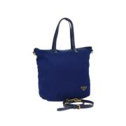 Prada Vintage Pre-owned Nylon prada-vskor Blue, Dam