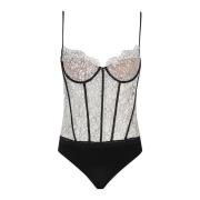 Retrofête Elegant Corset Bodysuit White, Dam