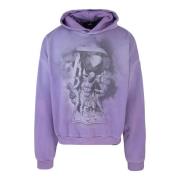 Represent Lila hoodie lös passform ribbstickad nederkant bomull Purple...