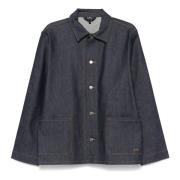 A.p.c. Stilig Denimjacka med Polyuretan Blue, Herr