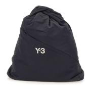 Y-3 Svart nylon ryggsäck med asymmetrisk dragkedja Black, Unisex