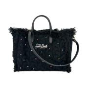 MC2 Saint Barth Svart ullshopping med strass Black, Dam