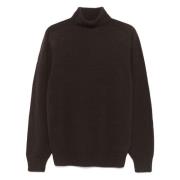 Officine Générale Ull Rollneck Tröja 100% Ren Ull Brown, Herr