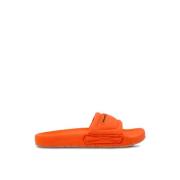 Heron Preston Orange Logo Tygskjutreglagesandaler Orange, Herr