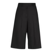 Ottod'Ame Svarta Bermuda-shorts i ullblandning Black, Dam