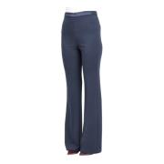 ViCOLO Blå Elegant Höga Midjade Straight-Leg Byxor Blue, Dam