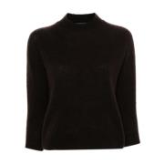 Roberto Collina 3/4 Ärm Pullover Sweater Brown, Dam