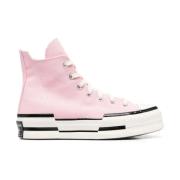 Converse Rosa Hi-Top Sneakers Logotyp Gummisula Pink, Dam