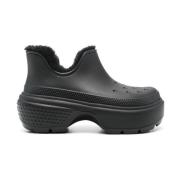 Crocs Svarta ankelboots med faux-fur foder Black, Herr