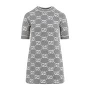 Gucci Elegant Grå Ullklänning Aw24 Gray, Dam