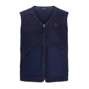 Ralph Lauren Hi-Pile Fleece Vest Jacket Blue, Herr