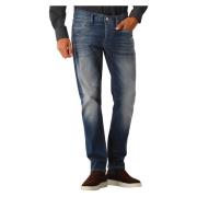 Denham Grå/Blå Jeans med knappstängning Blue, Herr