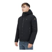 Blauer Vändbar Pufferjacka Svart Horisontella Ränder Black, Herr