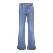 Geisha Highwaist Flare jeans med fickor Blue, Dam