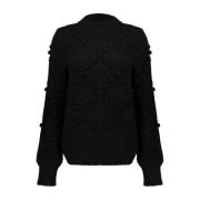 Geisha Svart Dot Pullover Tröja Black, Dam