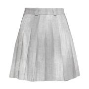 Ermanno Scervino Grå Plisserad Kjol med Distressed Print Gray, Dam