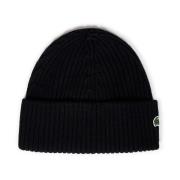 Lacoste Stiliga Svarta Beanies för Män Black, Herr