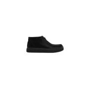 Clarks Högtopp Croc-Effekt Lädersneakers Black, Herr