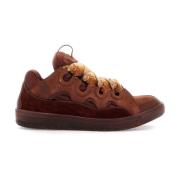 Lanvin Volymetriska Curb Sneakers i Nubuckläder Brown, Dam