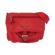 Prada Vintage Pre-owned Canvas crossbodyvskor Red, Dam