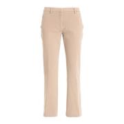 True Royal Beige Bomull Elastan Byxor Tillverkad i Italien Beige, Dam