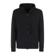 Roberto Collina Dragkedja Bomull Hoodie Black, Herr