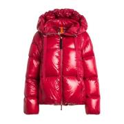 Parajumpers Röd Puffer Kort Jacka Water Flower Red, Dam