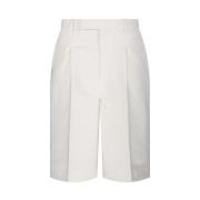 Róhe Ivory Veckade Skräddade Shorts White, Dam