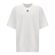 Marine Serre Vit Ekologisk Bomull Måne Logo T-shirt White, Herr