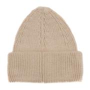 Roberto Collina Räfflad Merinoull Hörlur Elfenben Beige, Unisex